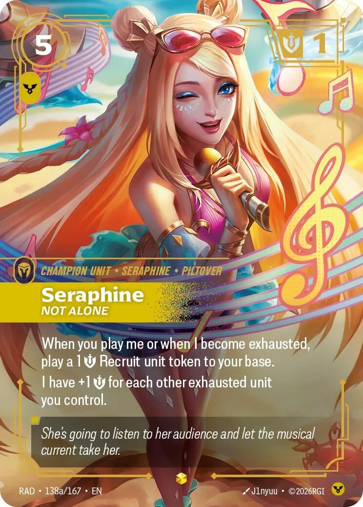 Image for Seraphine, Not Alone (Alternate Art) [138a/167] (RAD) - Riftbound: League of Legends Trading Card Game