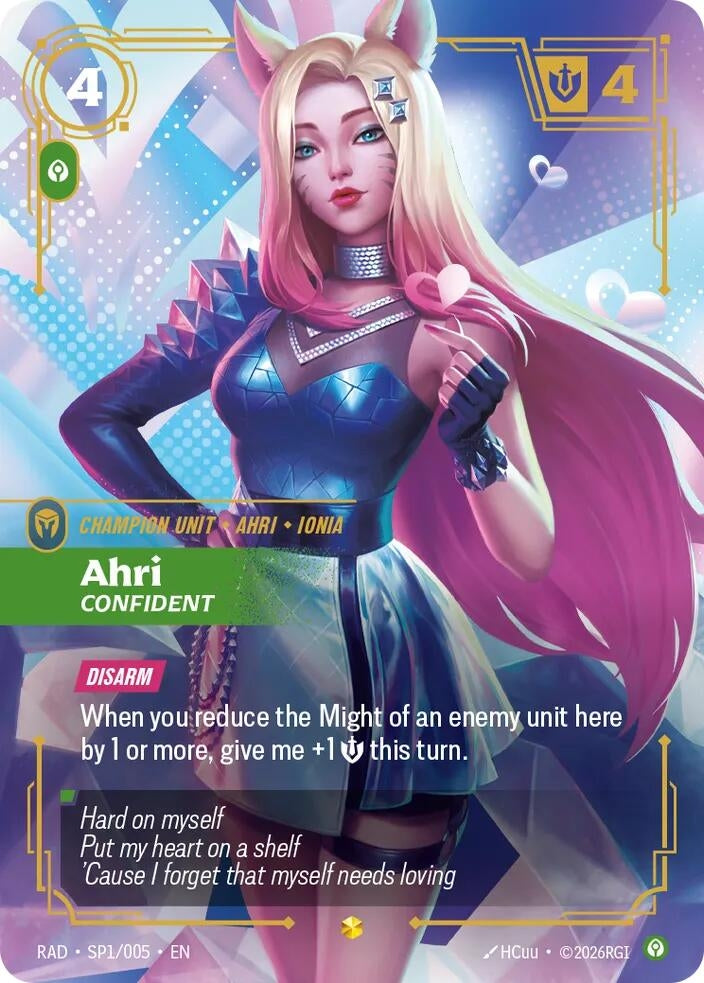 Image for Ahri, Confident (K/DA Special Art Card) [SP1/005] (RAD) - Riftbound: League of Legends Trading Card Game