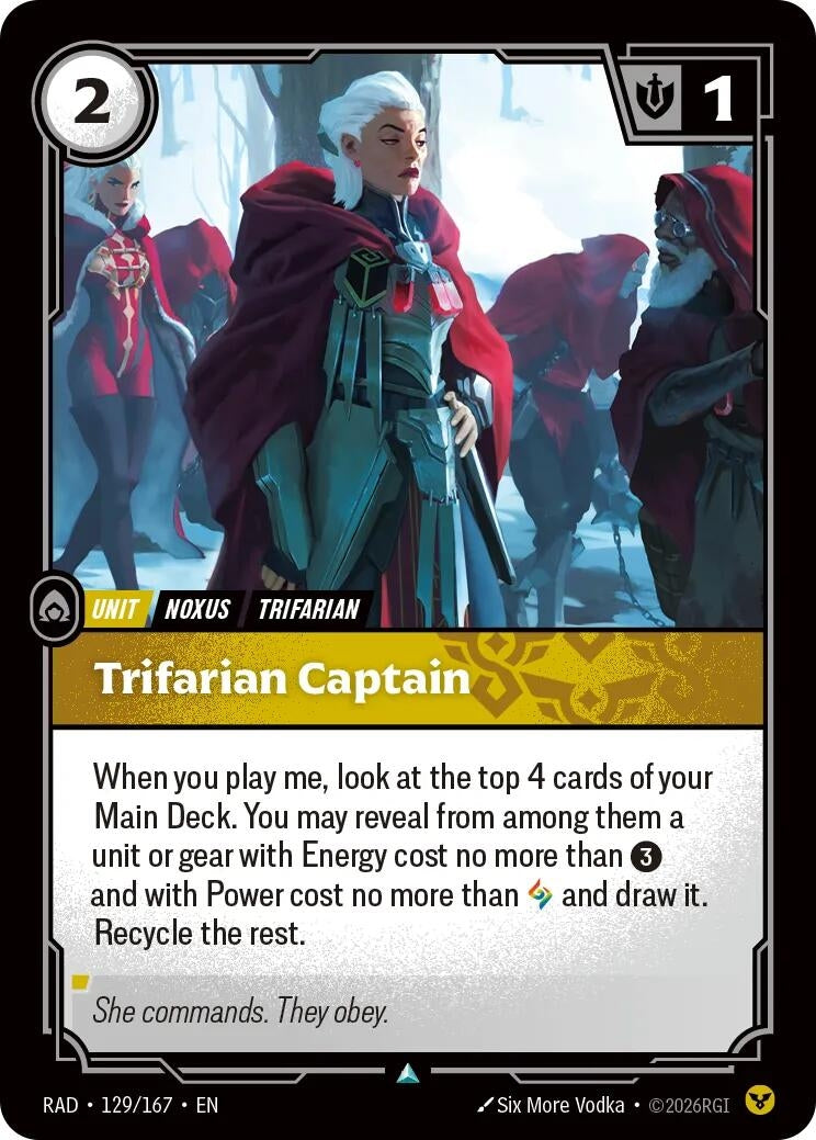 Image for Trifarian Captain [129/167] (RAD) - Riftbound: League of Legends Trading Card Game