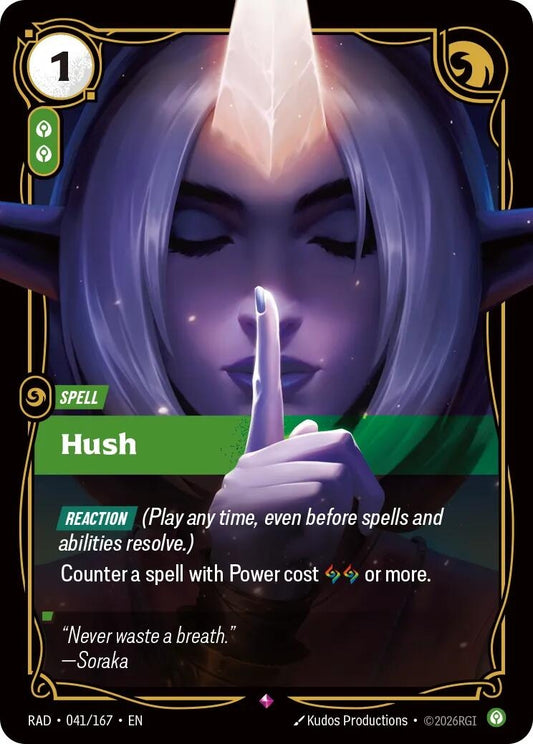 Image for Hush [041/167] (RAD) - Riftbound: League of Legends Trading Card Game