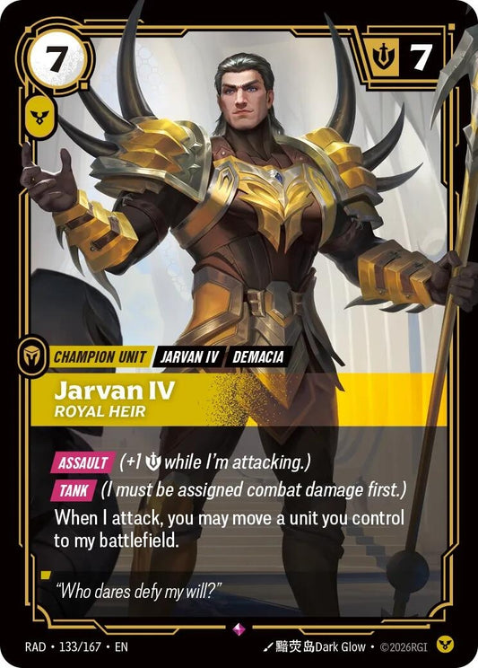 Image for Jarvan IV, Royal Heir [133/167] (RAD) - Riftbound: League of Legends Trading Card Game