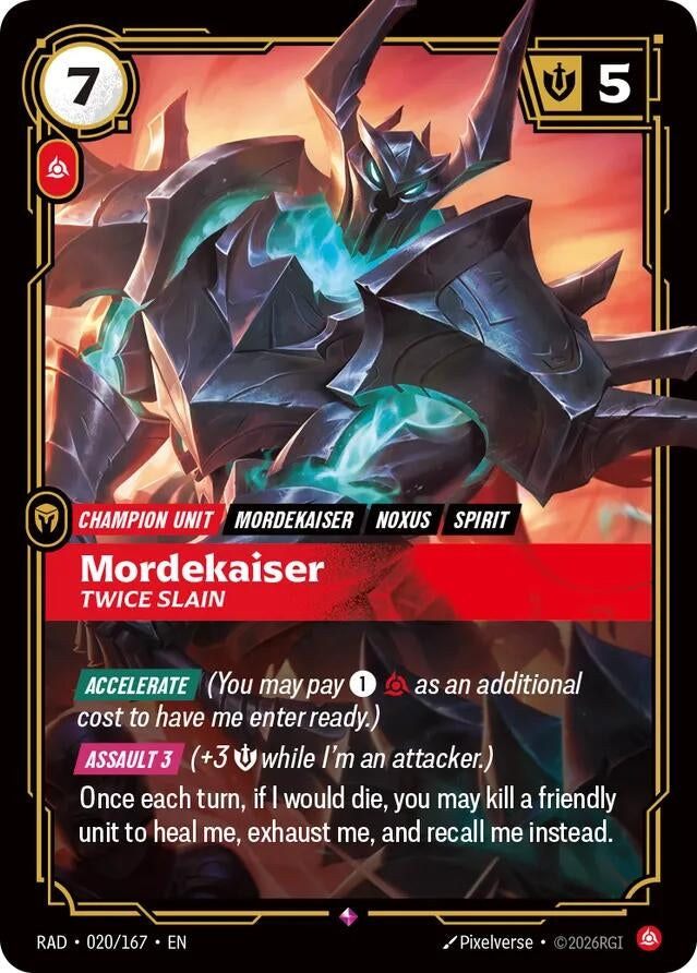 Image for Mordekaiser, Twice Slain [020/167] (RAD) - Riftbound: League of Legends Trading Card Game