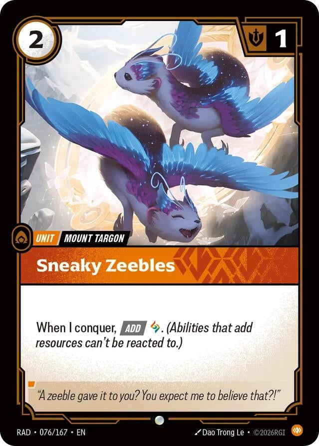 Image for Sneaky Zeebles [076/167] (RAD) - Riftbound: League of Legends Trading Card Game