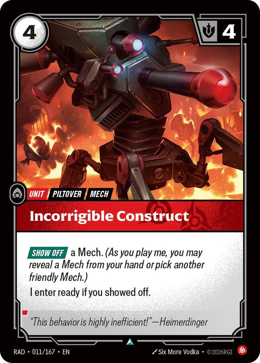 Image for Incorrigible Construct [011/167] (RAD) - Riftbound: League of Legends Trading Card Game